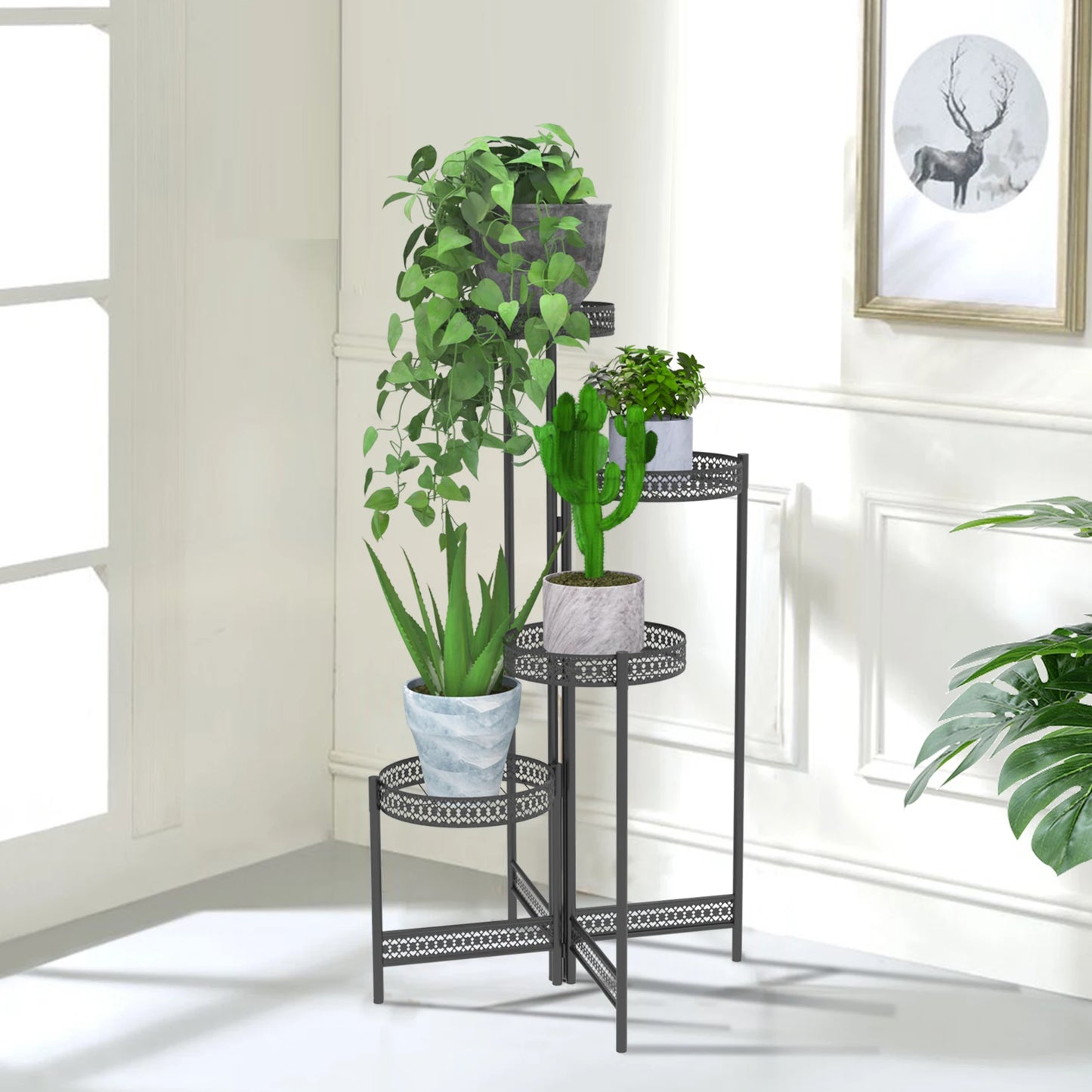 Metal Plant Stand Flower Pot Holder Display Rack