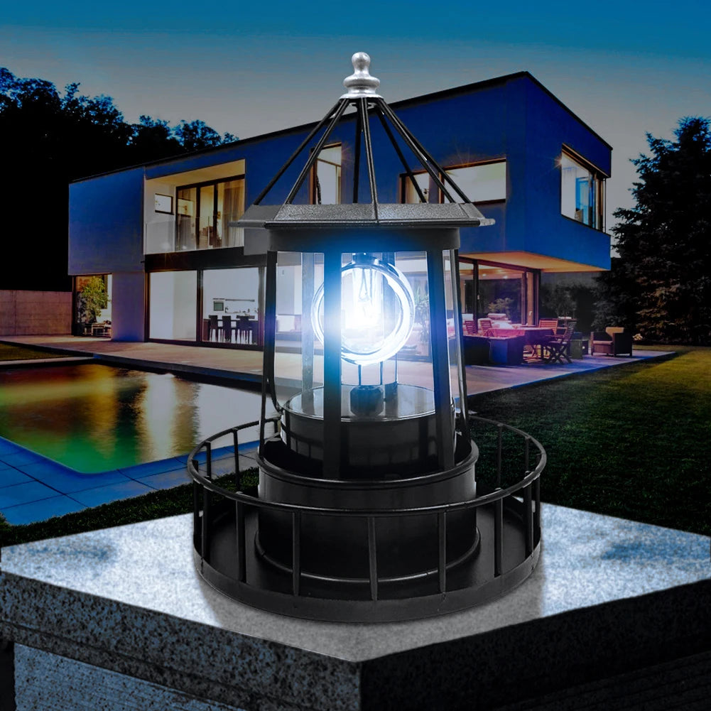 Rotating Beam Sensor Lamp Yard Fence Garden light