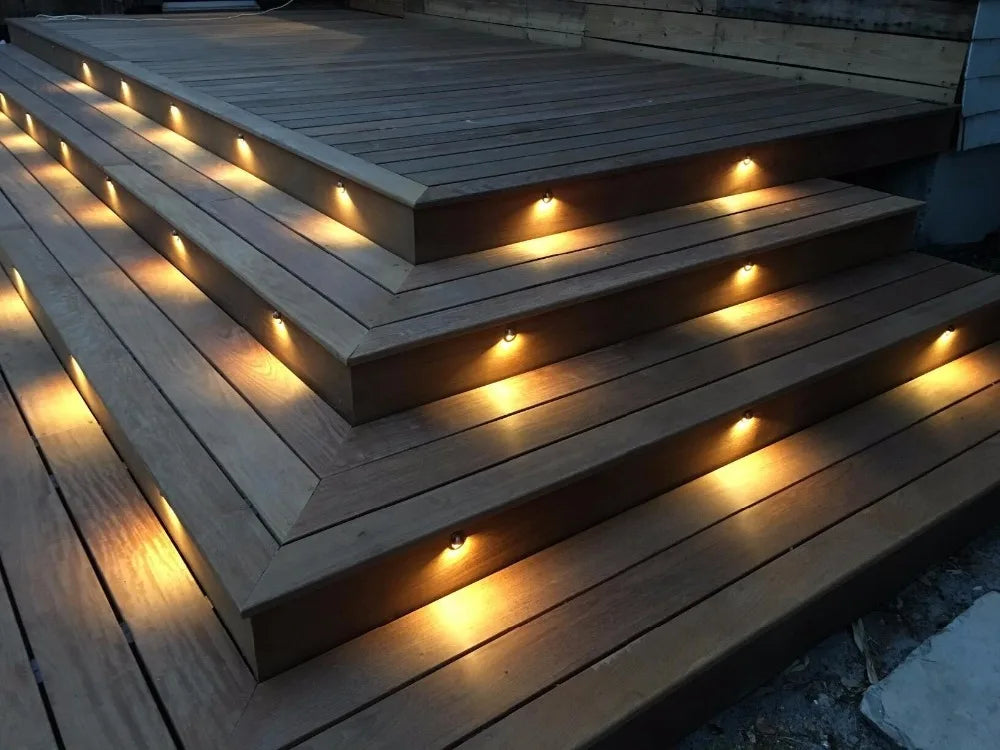 Led Lights Coppering Half Moon Underground Lamp deck step