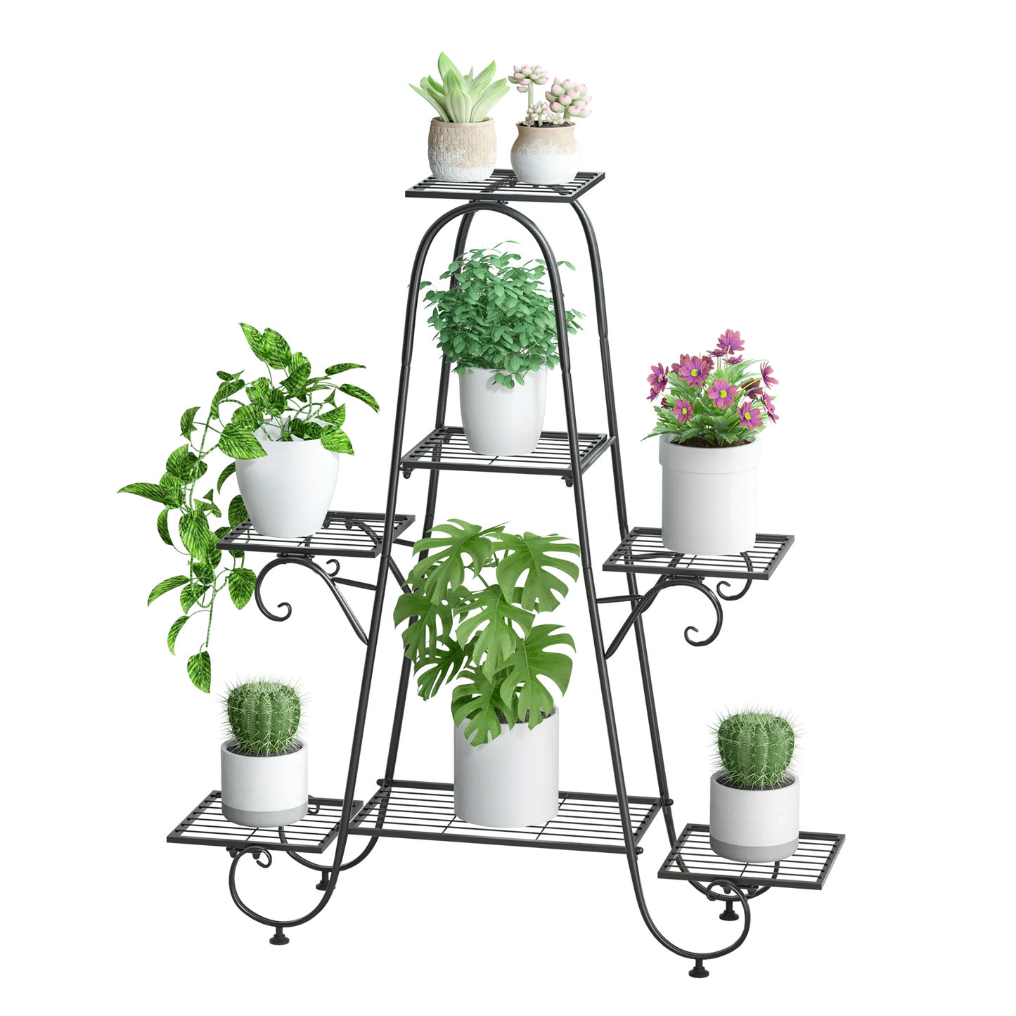 7 Tier Metal Plant Holder Stand Patio Corner Plant Shelf Decorative Flower Stand