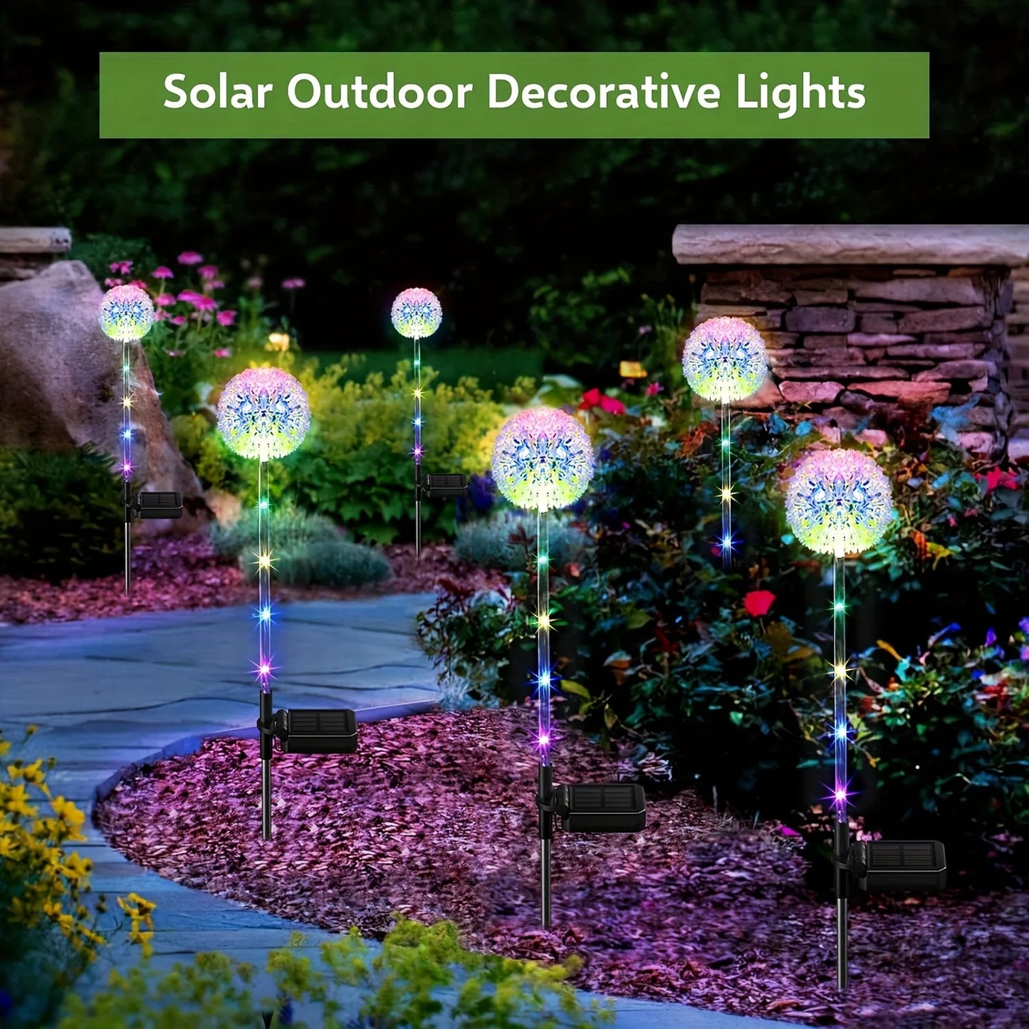 Dandelion Garden Lights, Outdoor Solar Flower Lights