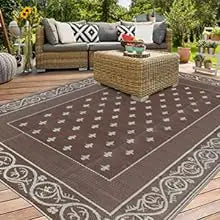 Reversible Plastic Rugs,Rugs for Patio, Living Room, Camping