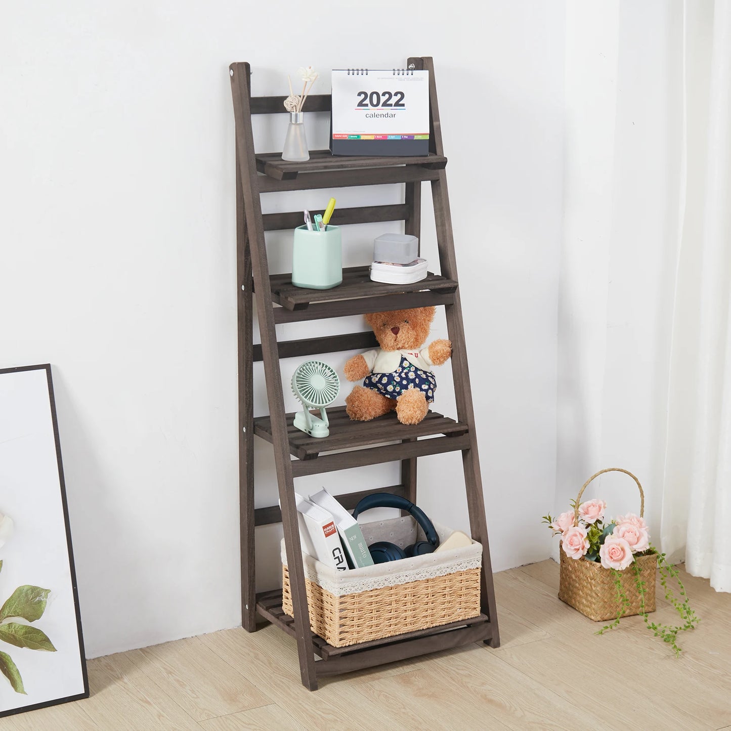 Ladder Shelf flower pot stand flower rack