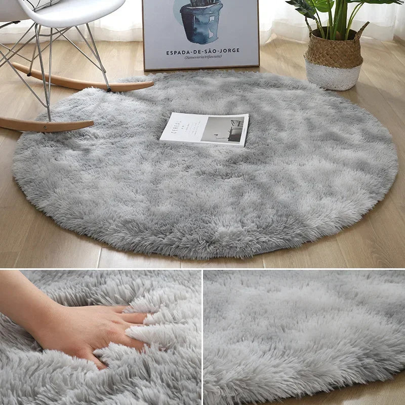 Ultra Soft Round Rug Mat - Fluffy Carpet for Living Room