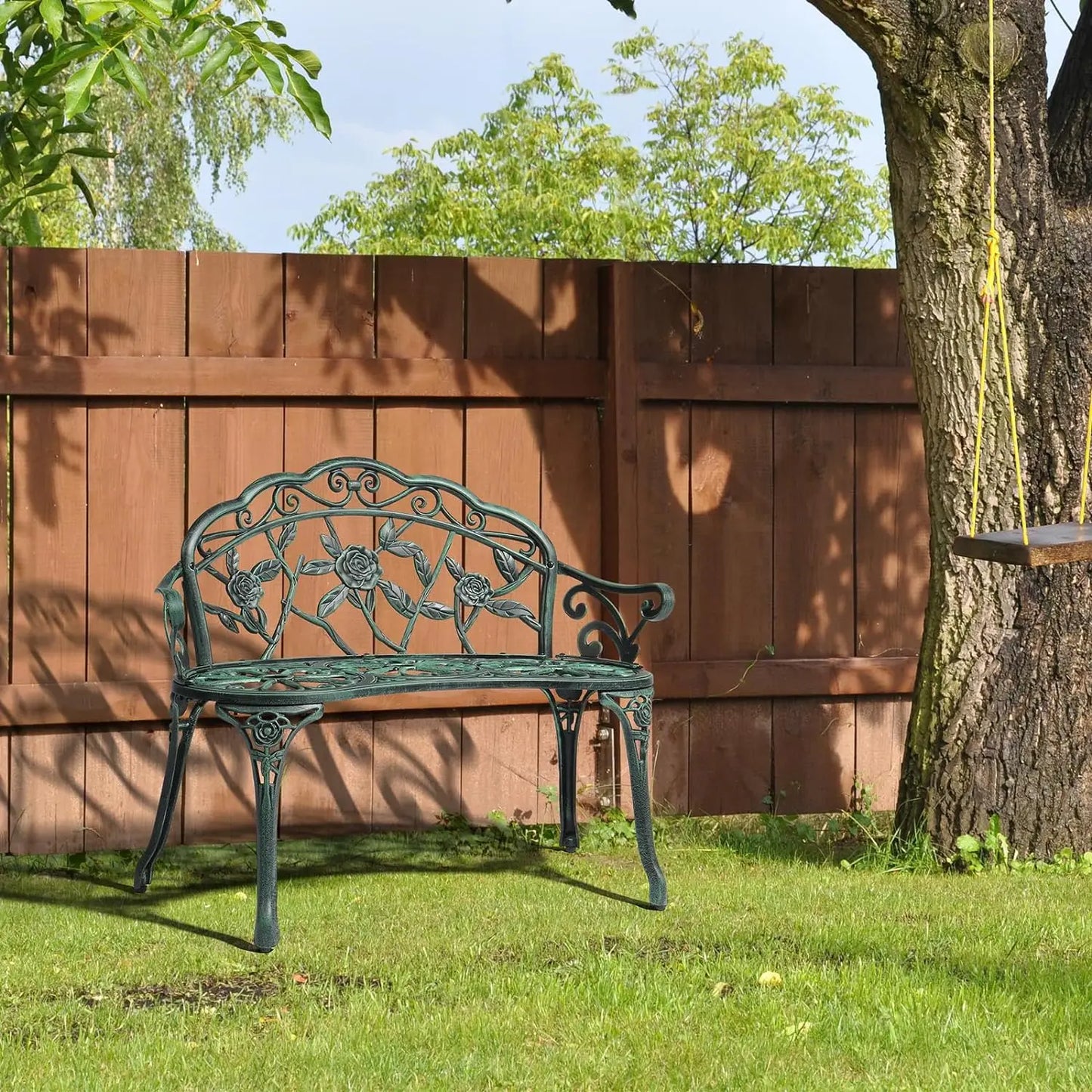 Patio Park Garden  Bench,Antique Finish Chair,Accented