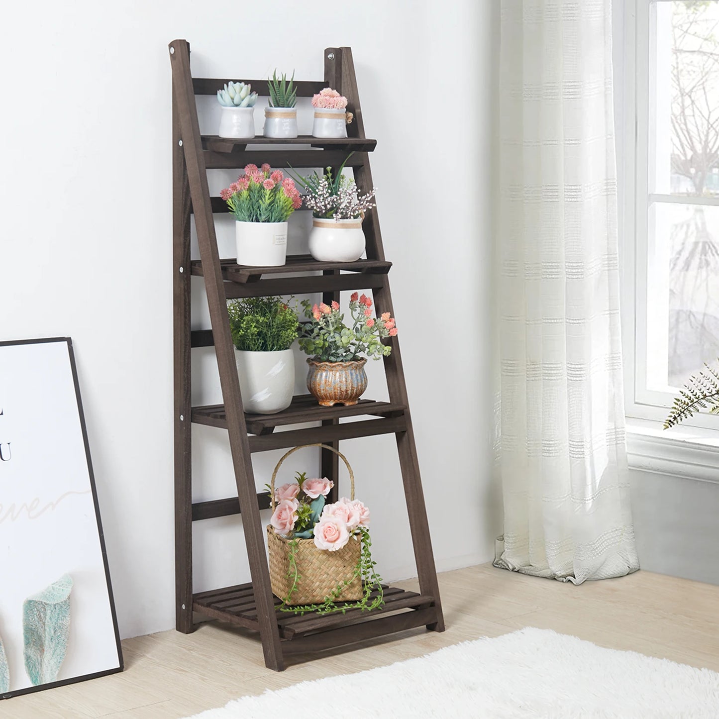 Ladder Shelf flower pot stand flower rack