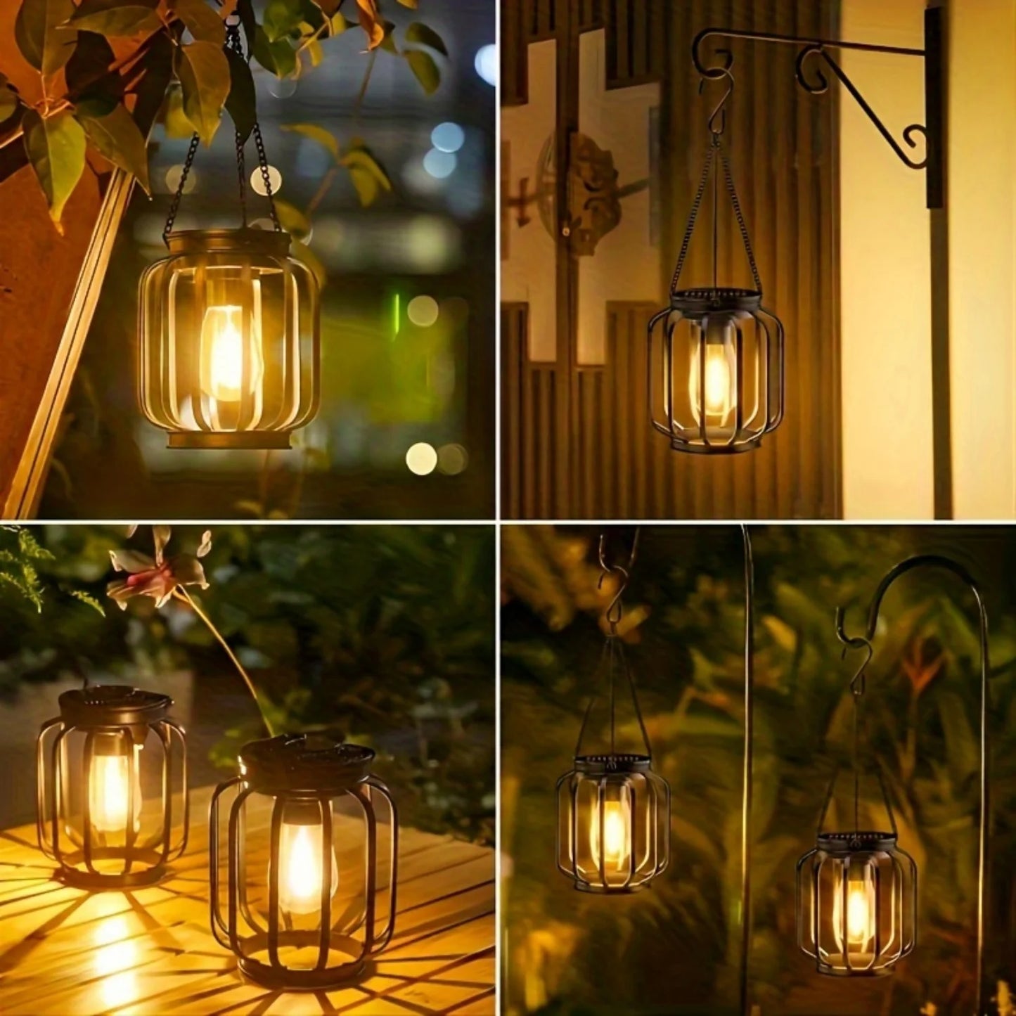 Cylindrical Hanging Solar Lights Outdoor