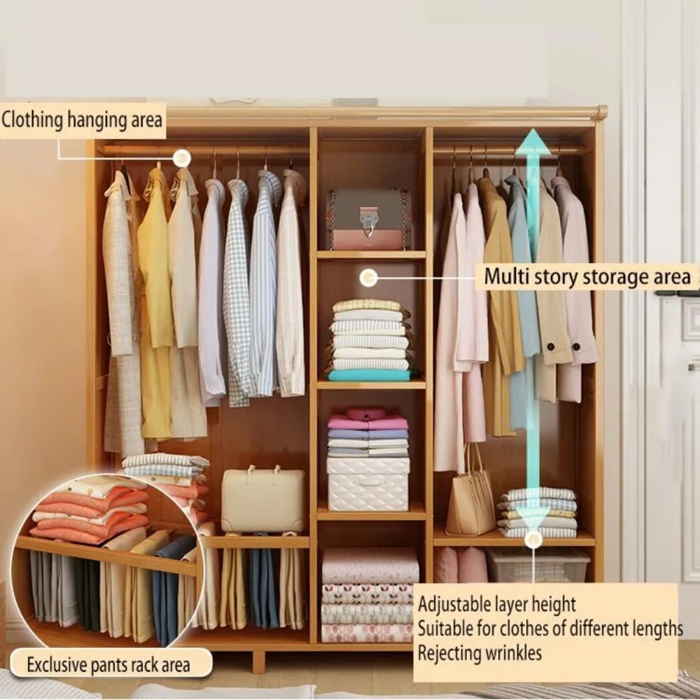 Wardrobe Storage Cabinet Clothing Home Furniture