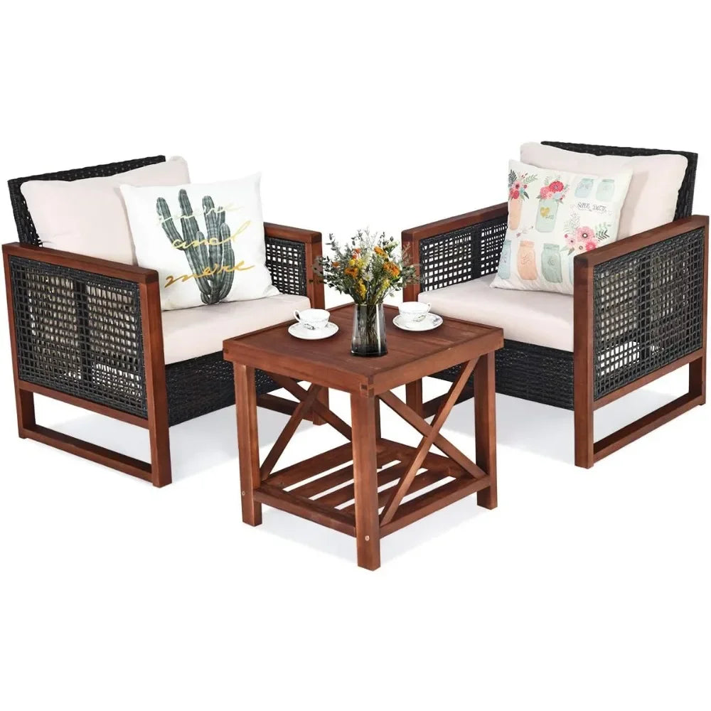 Patio Wicker Furniture Set, Rattan Outdoor Sofa Set