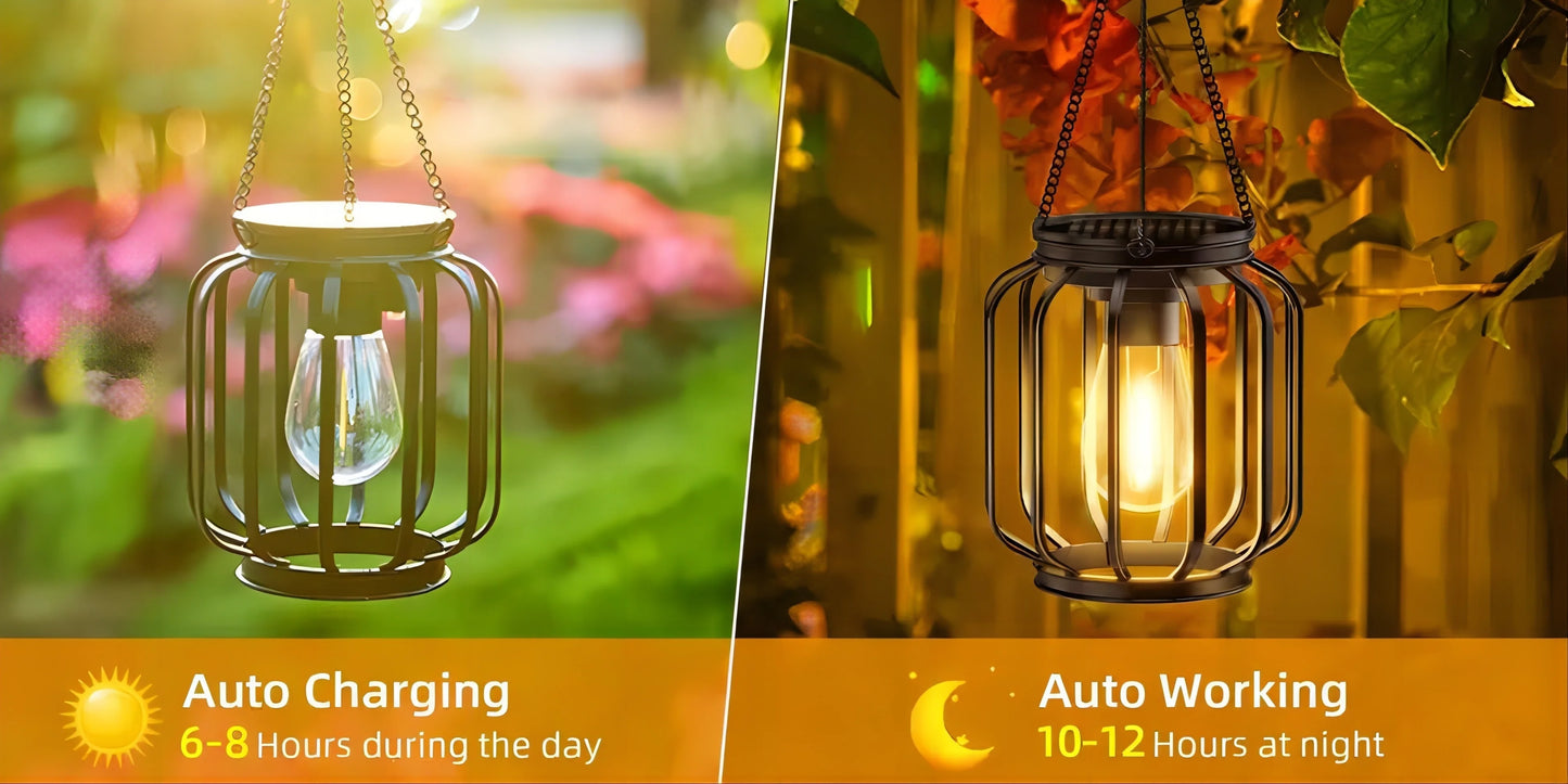 Cylindrical Hanging Solar Lights Outdoor