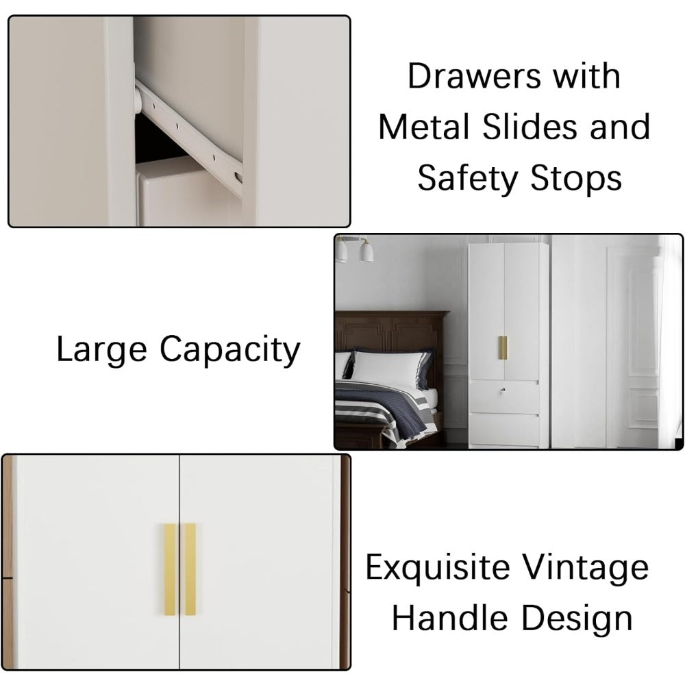 Home Furniture Shelves Cabinet 2 Doors Wardrobe