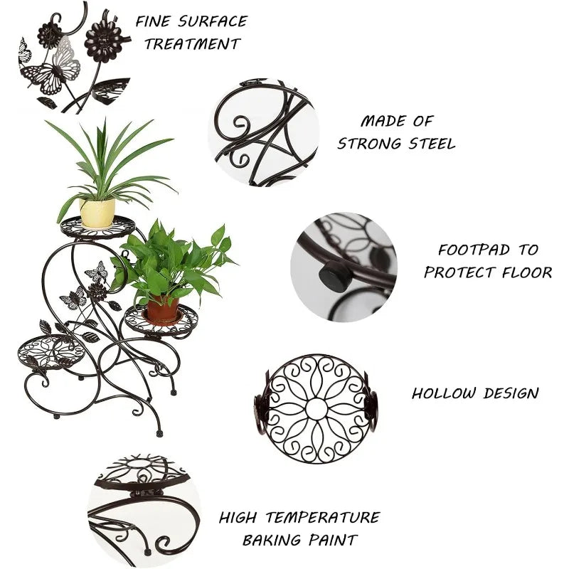 3 Tier Tall Plant Stand  Flower Pot Holder Display