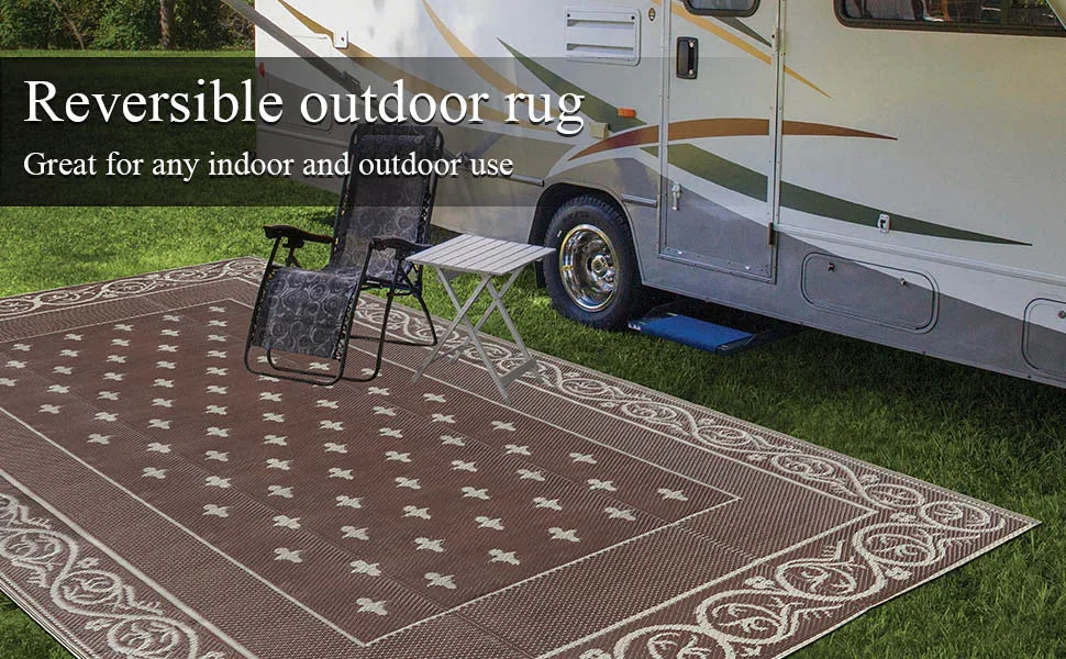 Reversible Plastic Rugs,Rugs for Patio, Living Room, Camping