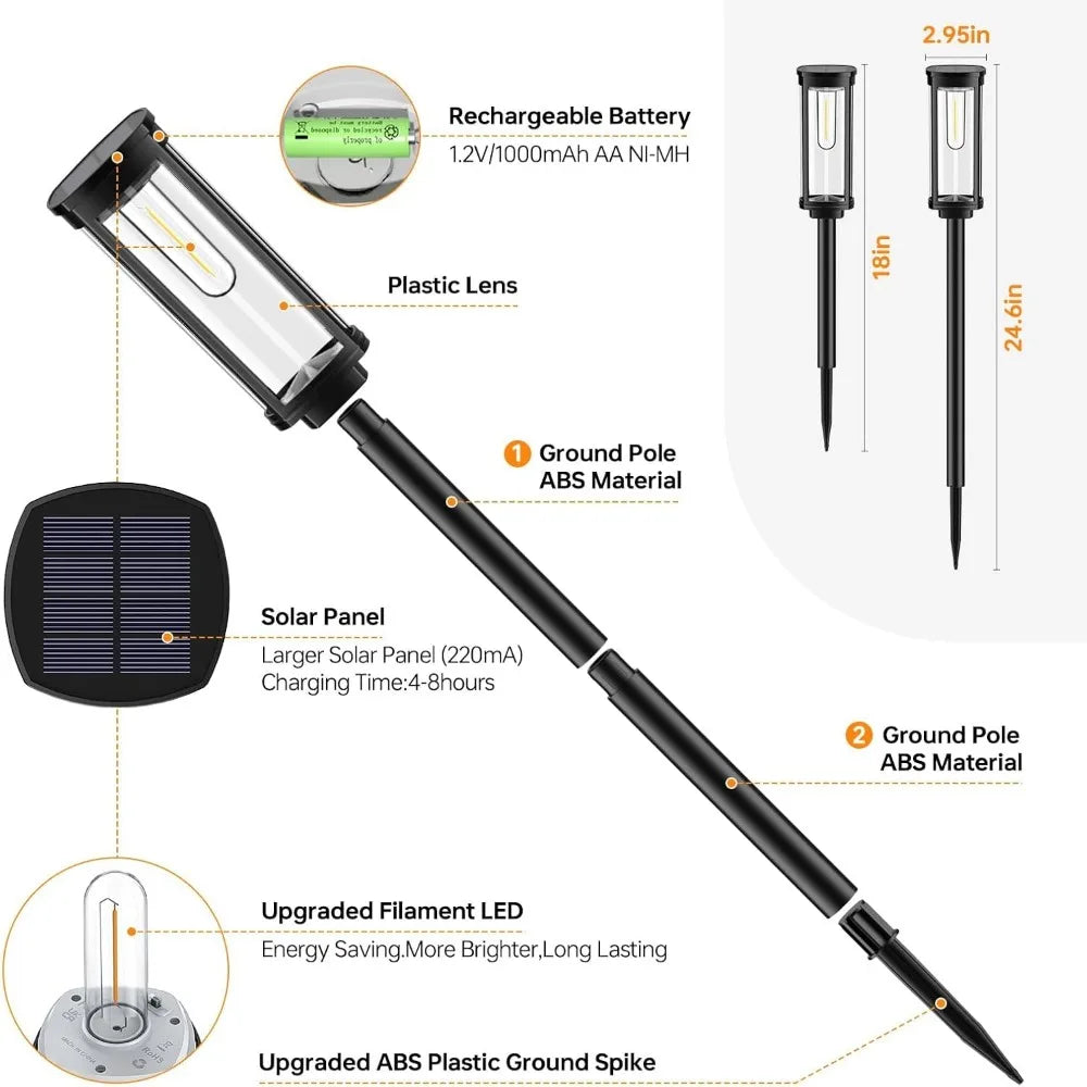 Bright Solar Pathway Lights Outdoor, 8 Pack Garden Lights