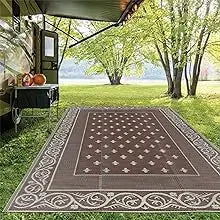 Reversible Plastic Rugs,Rugs for Patio, Living Room, Camping