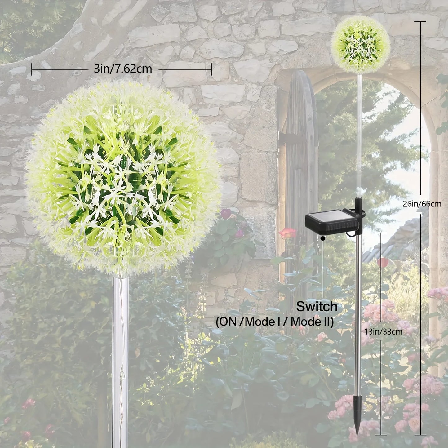 Dandelion Garden Lights, Outdoor Solar Flower Lights