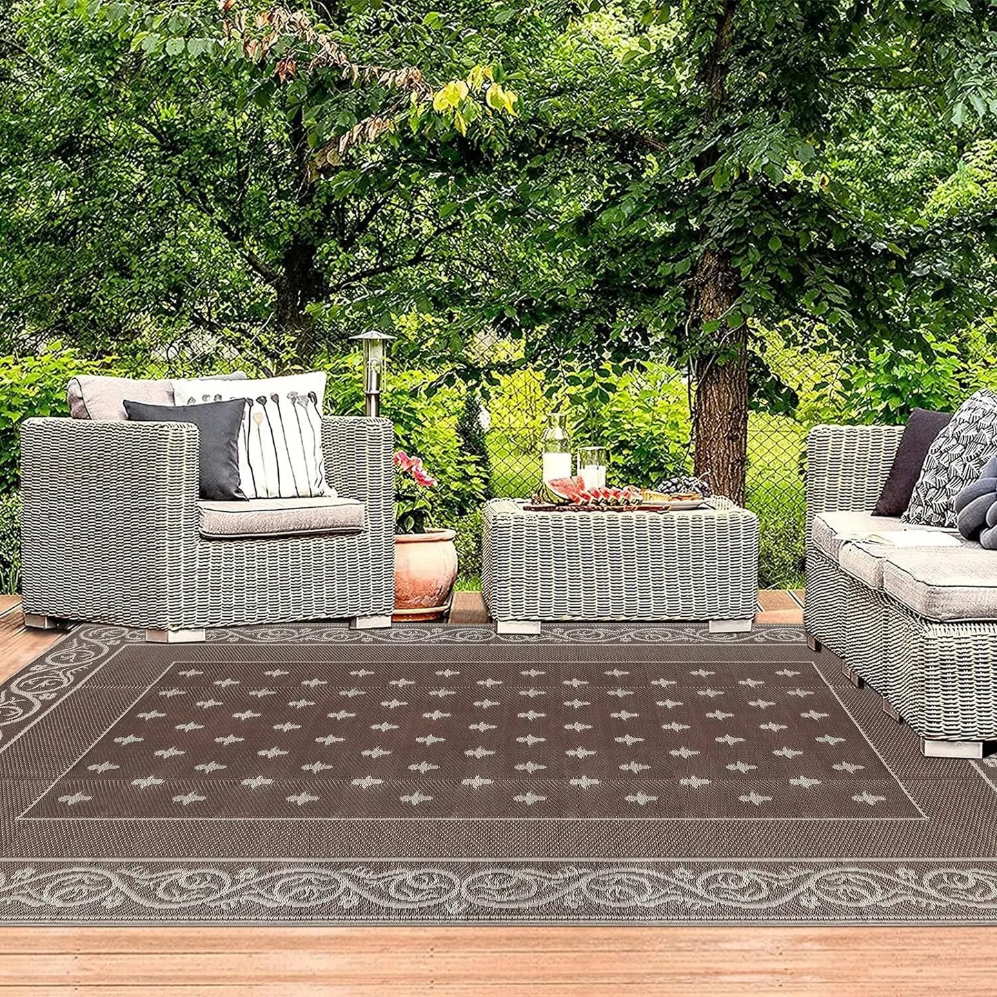 Reversible Plastic Rugs,Rugs for Patio, Living Room, Camping