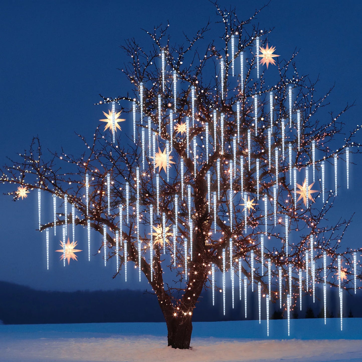 Christmast LED Meteor Shower Raindrop Snowing Lights