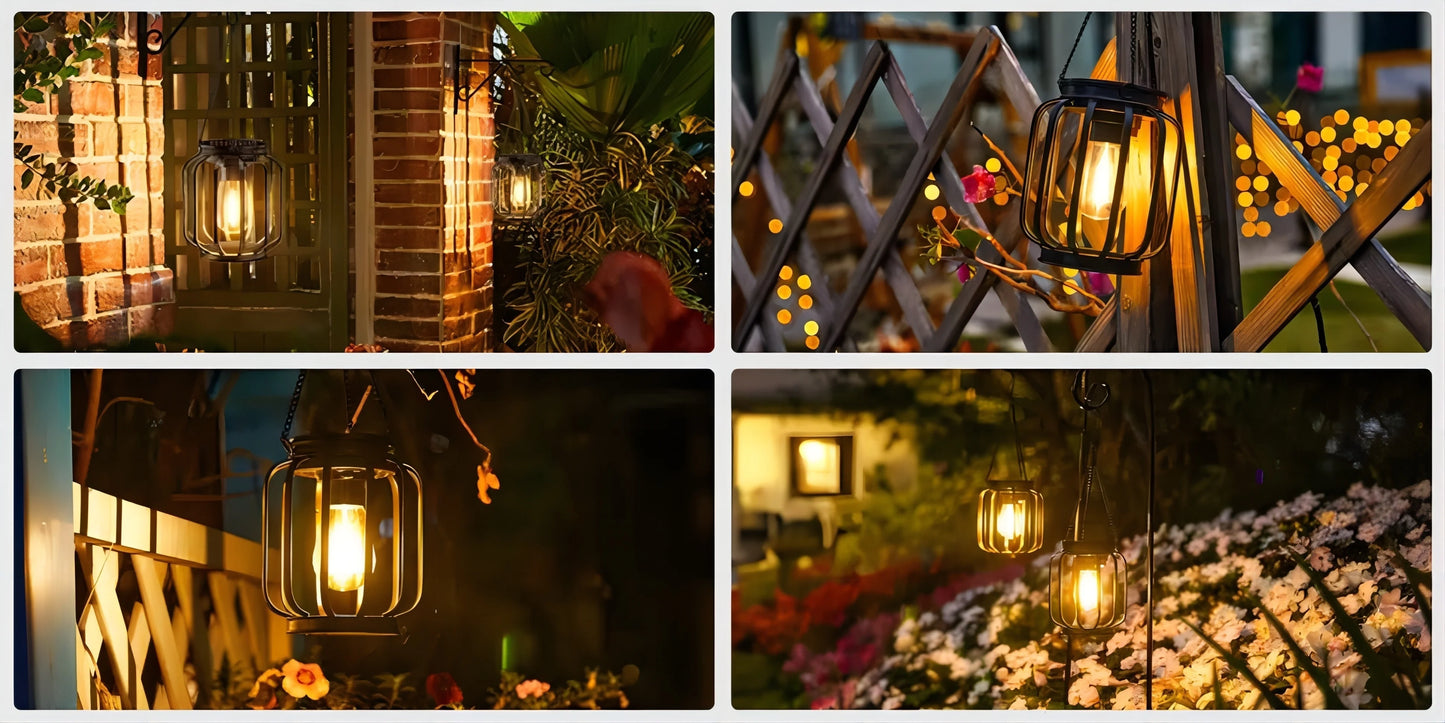 Cylindrical Hanging Solar Lights Outdoor