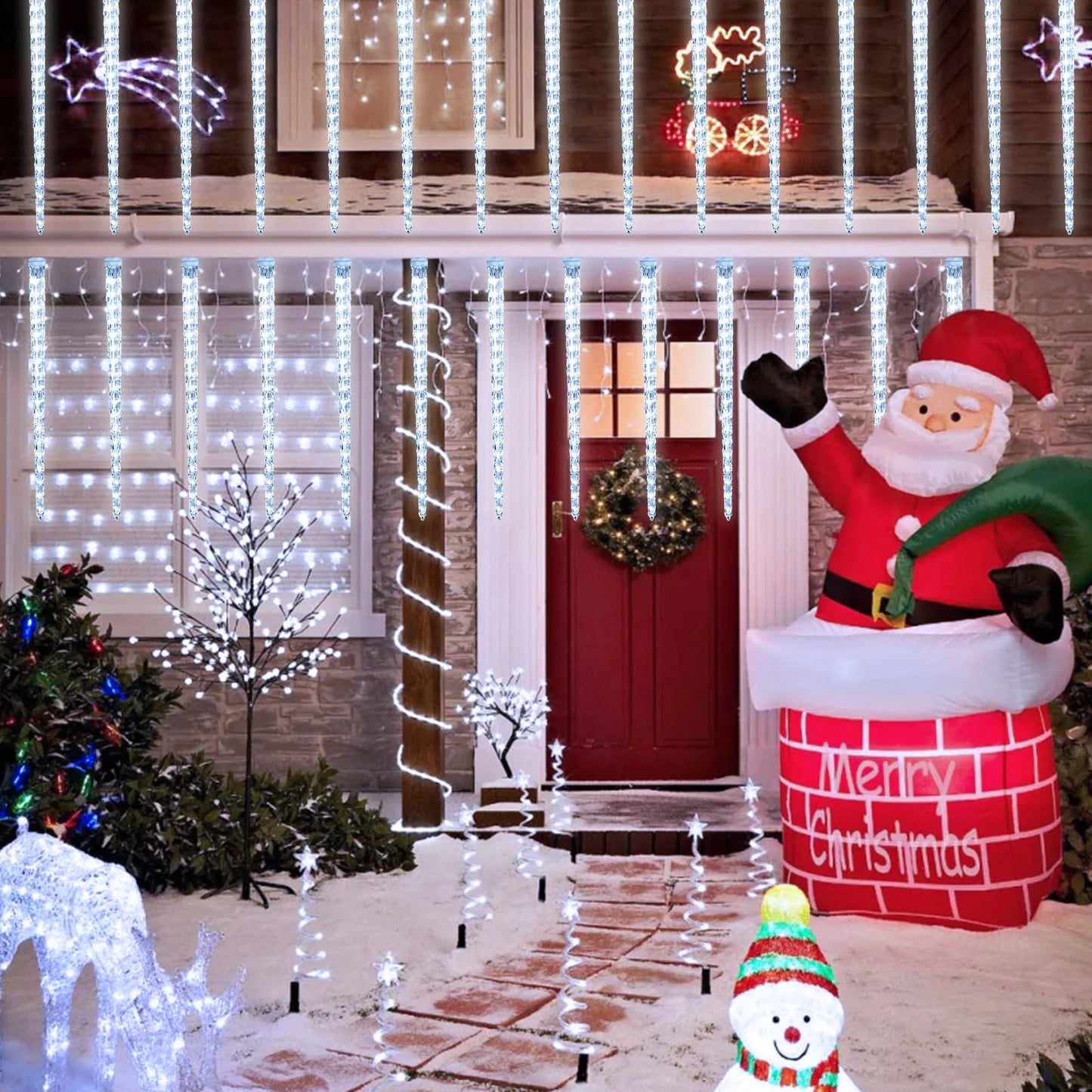 Christmast LED Meteor Shower Raindrop Snowing Lights