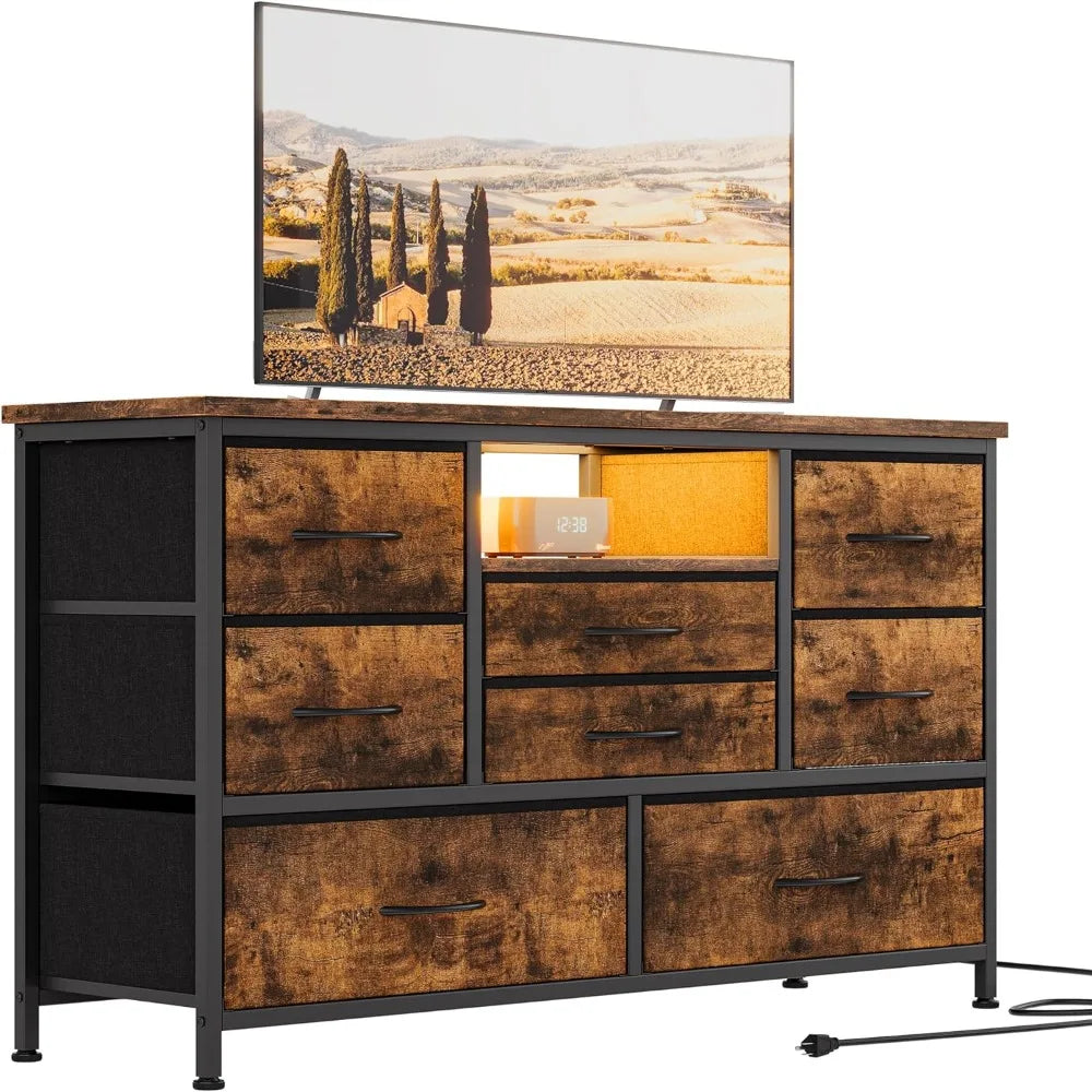 8 Dresser TV Stand  Dresser for Bedroom, Wide Console Table