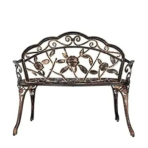 Patio Park Garden  Bench,Antique Finish Chair,Accented