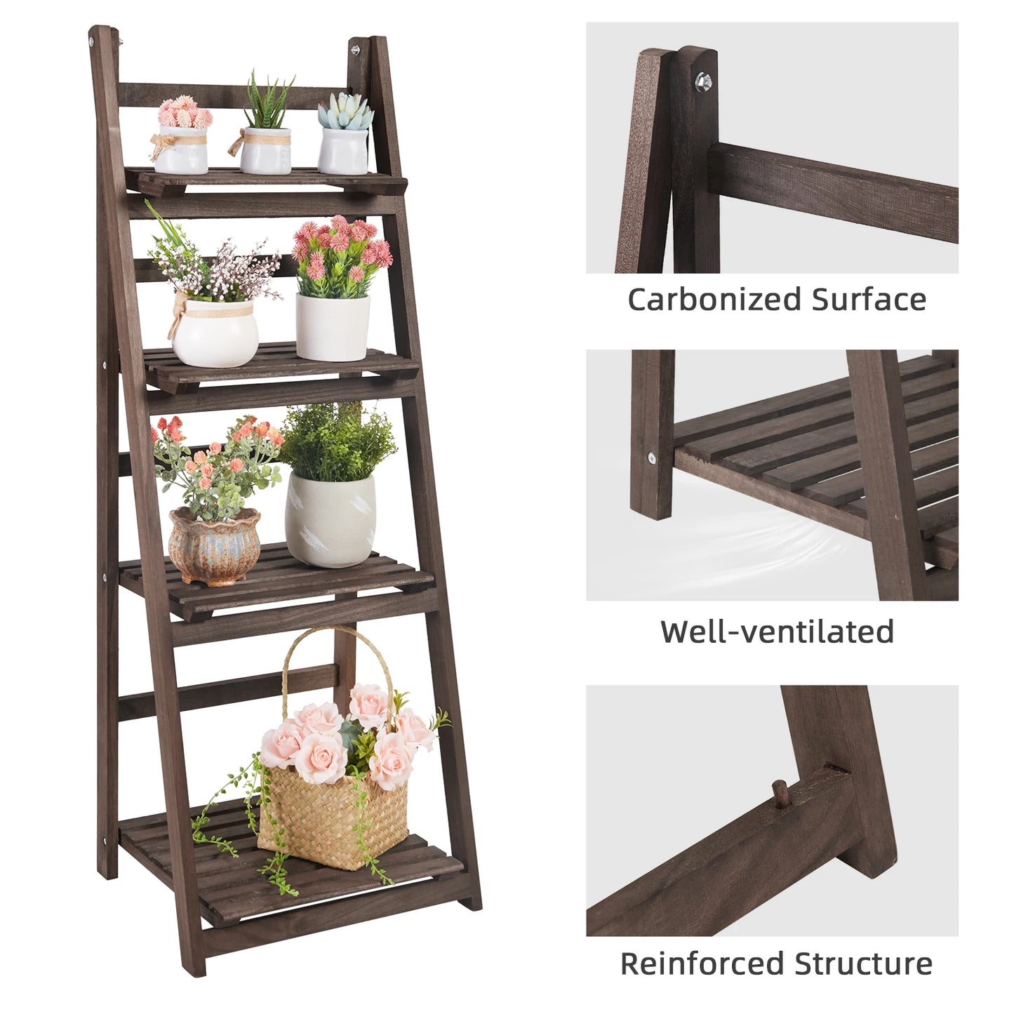 Ladder Shelf flower pot stand flower rack