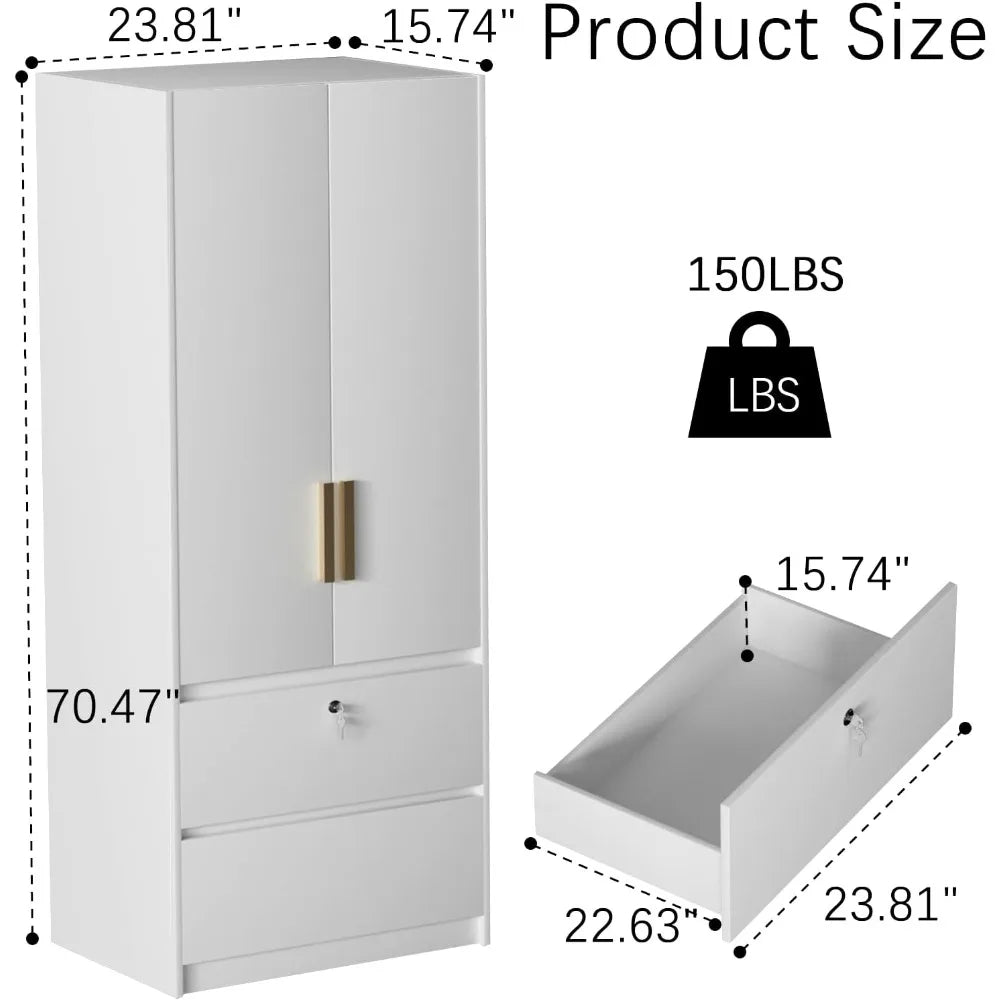 Home Furniture Shelves Cabinet 2 Doors Wardrobe