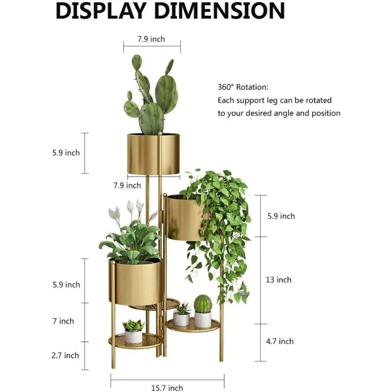 Indoor Flower Pot Holder Shelf Decorative Display Rack