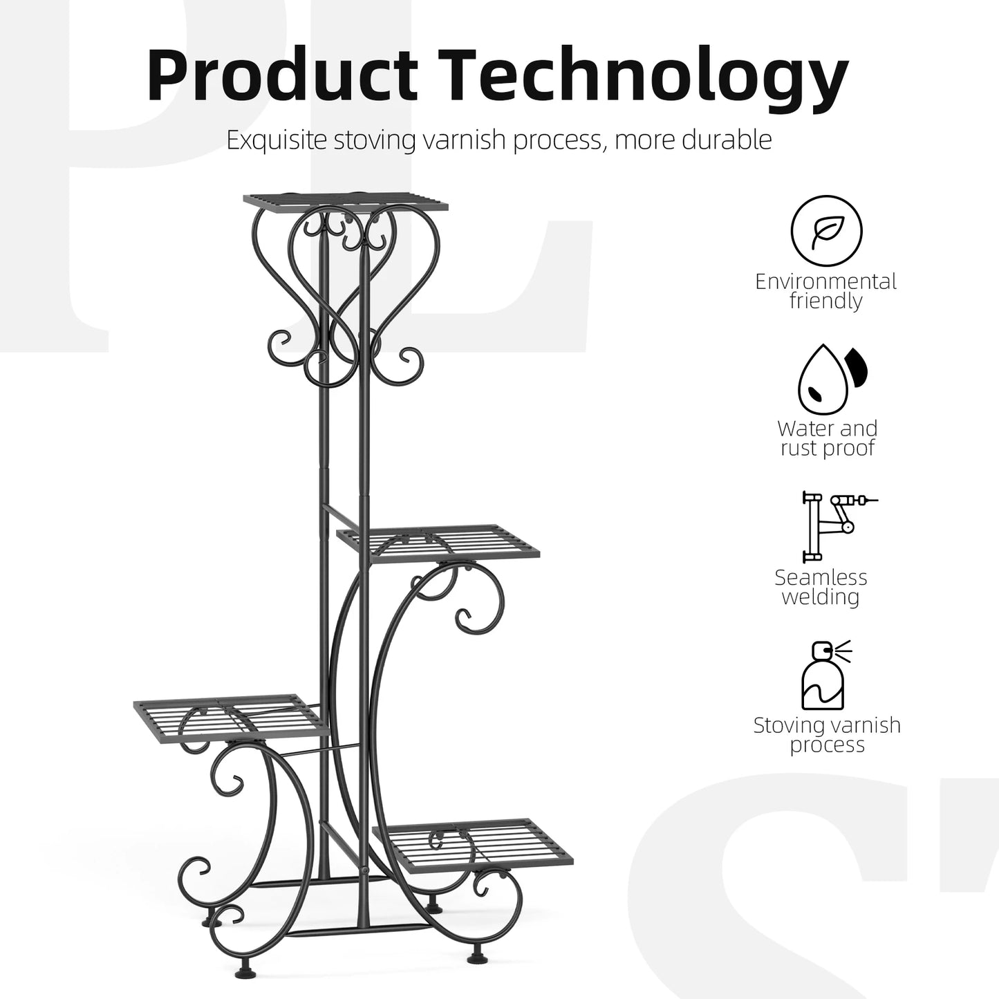 Plant Stand for Indoor Outdoor Flower Pot Display Rack