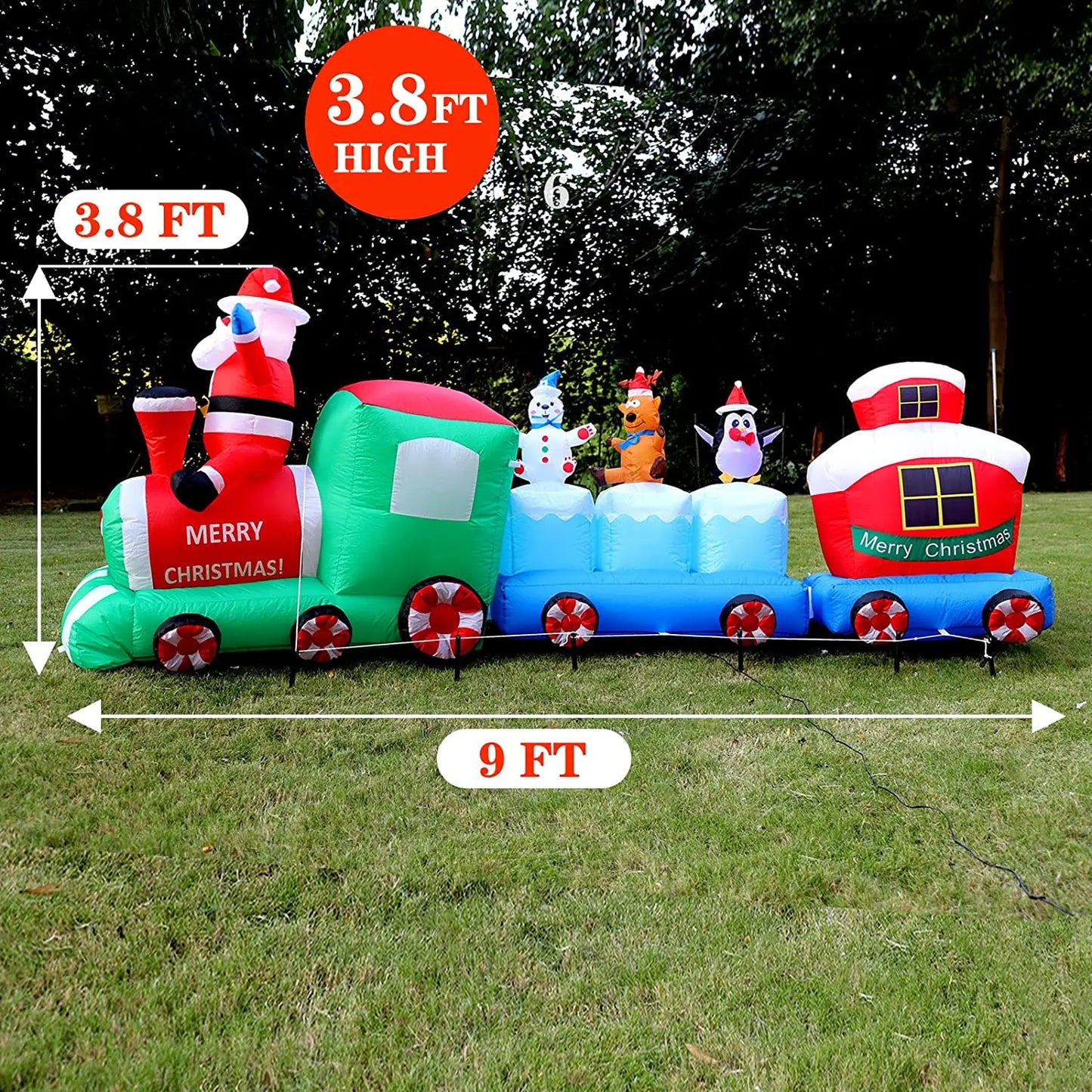 9FT Inflatables Christmas decor Built-in LED Lights