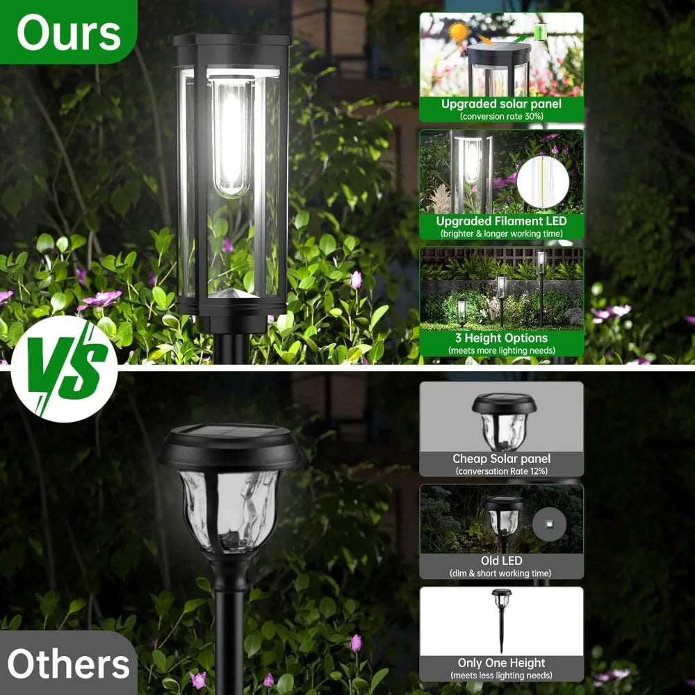 Bright Solar Pathway Lights Outdoor, 8 Pack Garden Lights