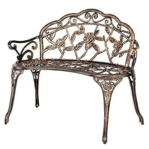 Patio Park Garden  Bench,Antique Finish Chair,Accented