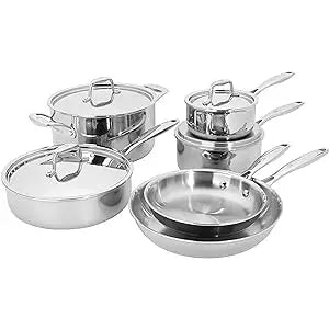 3-Ply Stainless Steel Pots and Pans Set, Cookware Set