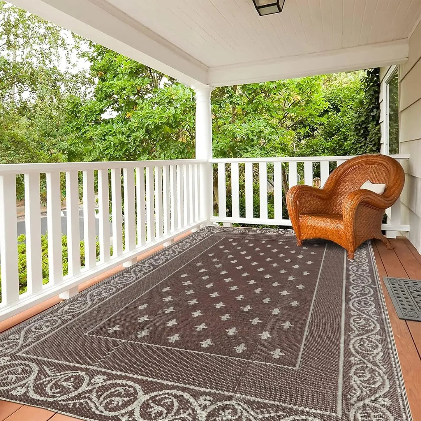 Reversible Plastic Rugs,Rugs for Patio, Living Room, Camping