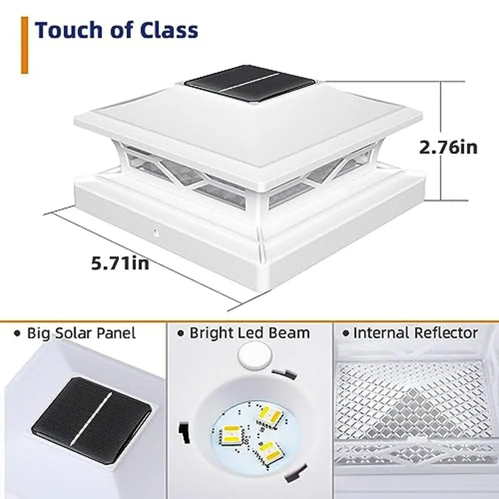 Solar Post Cap Lights Fence Deck Lighting  Patio light