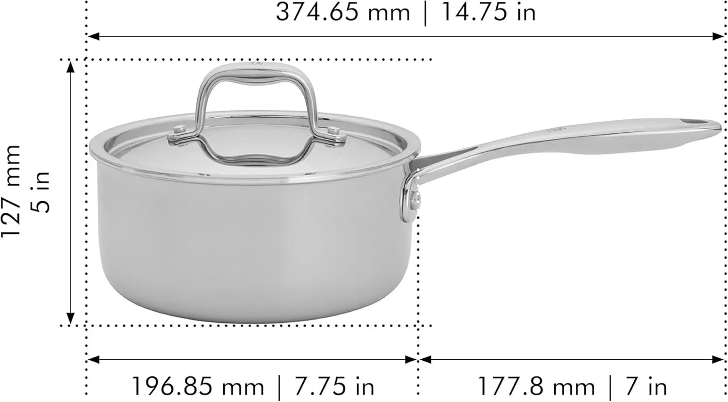 3-Ply Stainless Steel Pots and Pans Set, Cookware Set