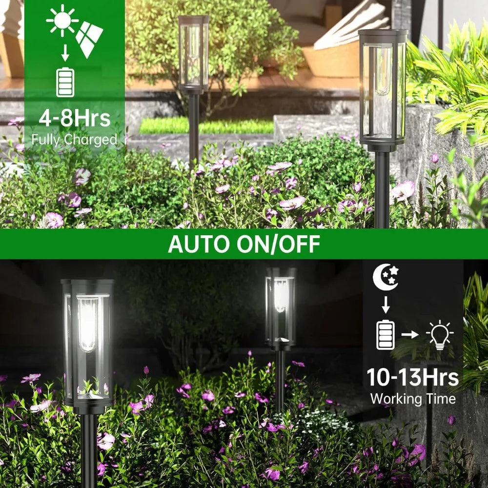 Bright Solar Pathway Lights Outdoor, 8 Pack Garden Lights