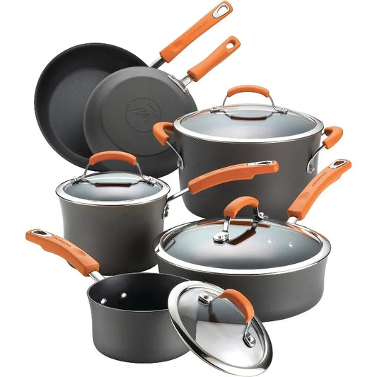 Aluminum Nonstick Cookware Set with Glass Lids