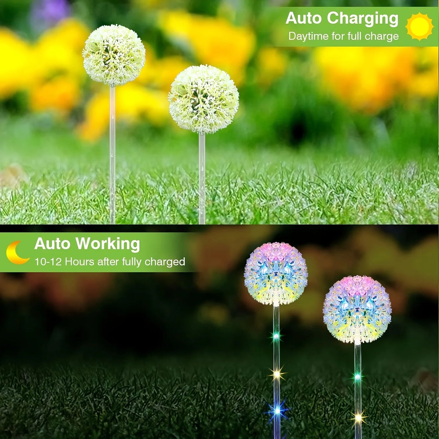 Dandelion Garden Lights, Outdoor Solar Flower Lights