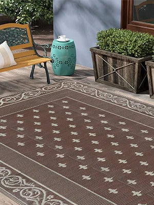 Reversible Plastic Rugs,Rugs for Patio, Living Room, Camping