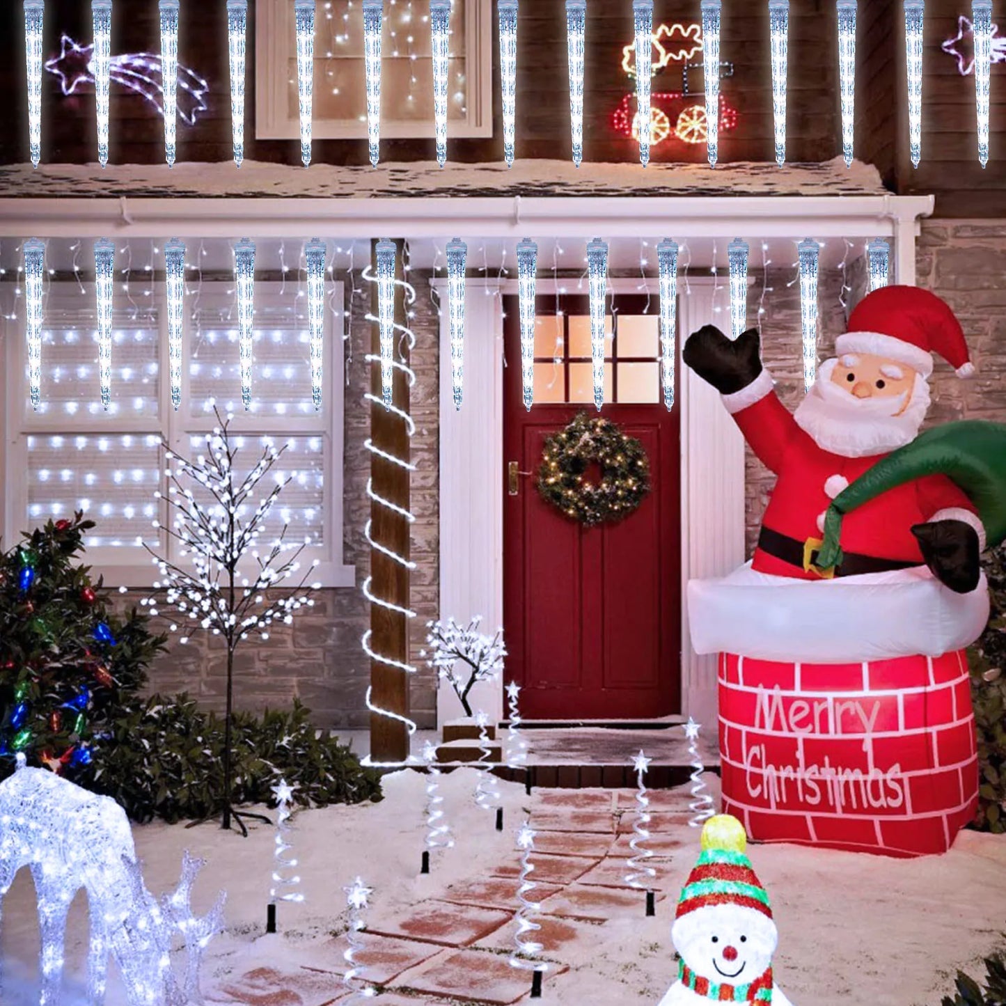 Christmast LED Meteor Shower Raindrop Snowing Lights