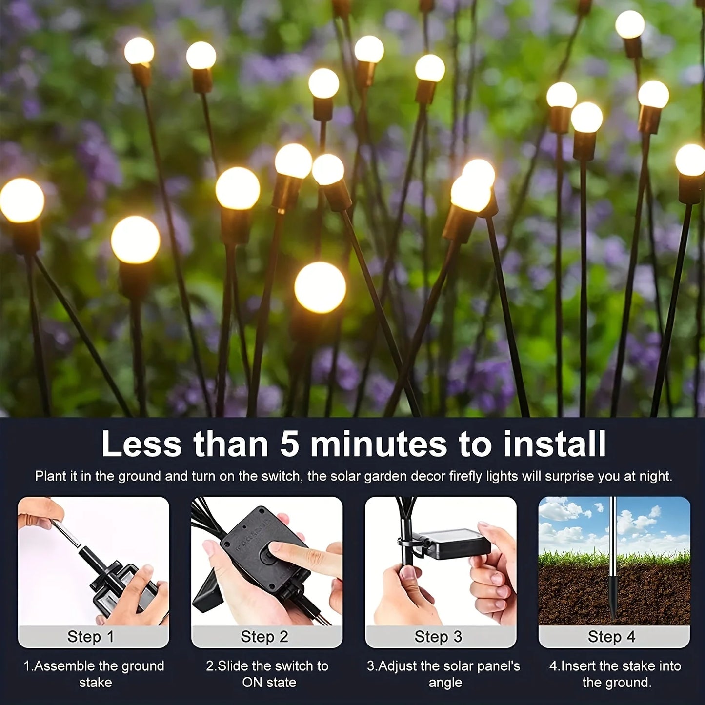 Firefly Garden Lights solar outdoor,swaying light for garden,patio