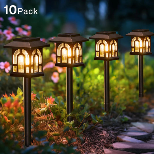 6/10 Pack Solar Pathway land scape Lights Outdoor