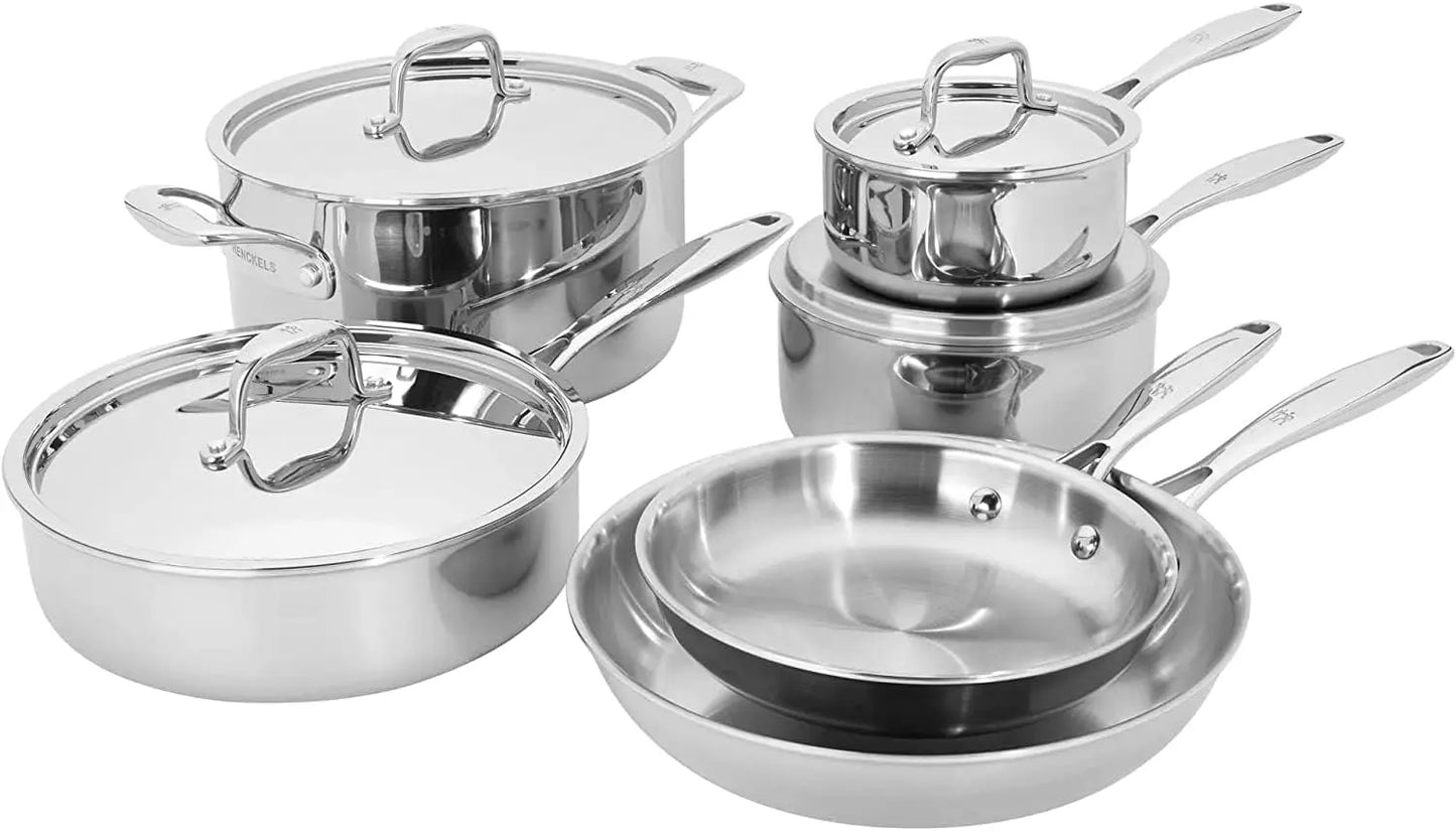 3-Ply Stainless Steel Pots and Pans Set, Cookware Set