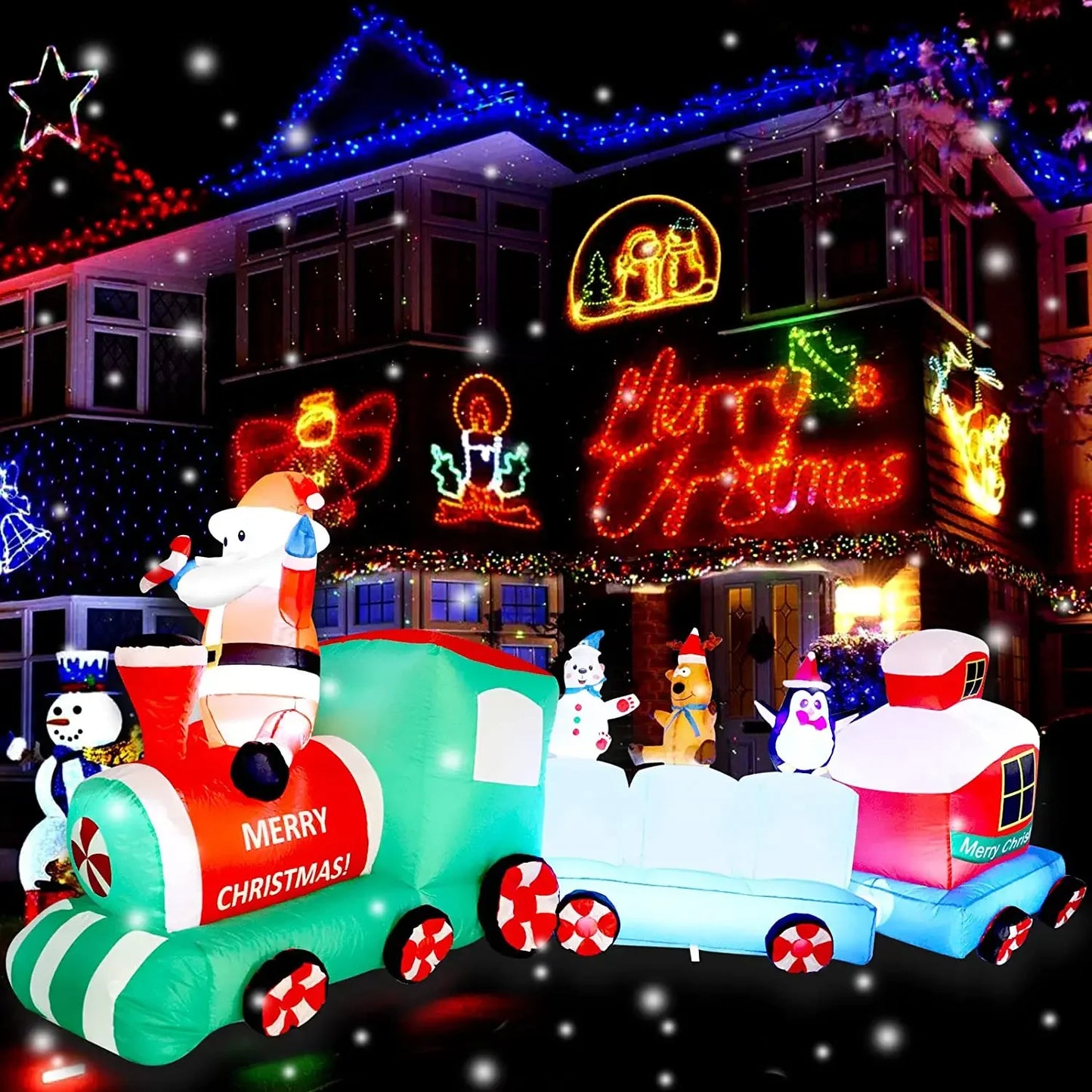 9FT Inflatables Christmas decor Built-in LED Lights