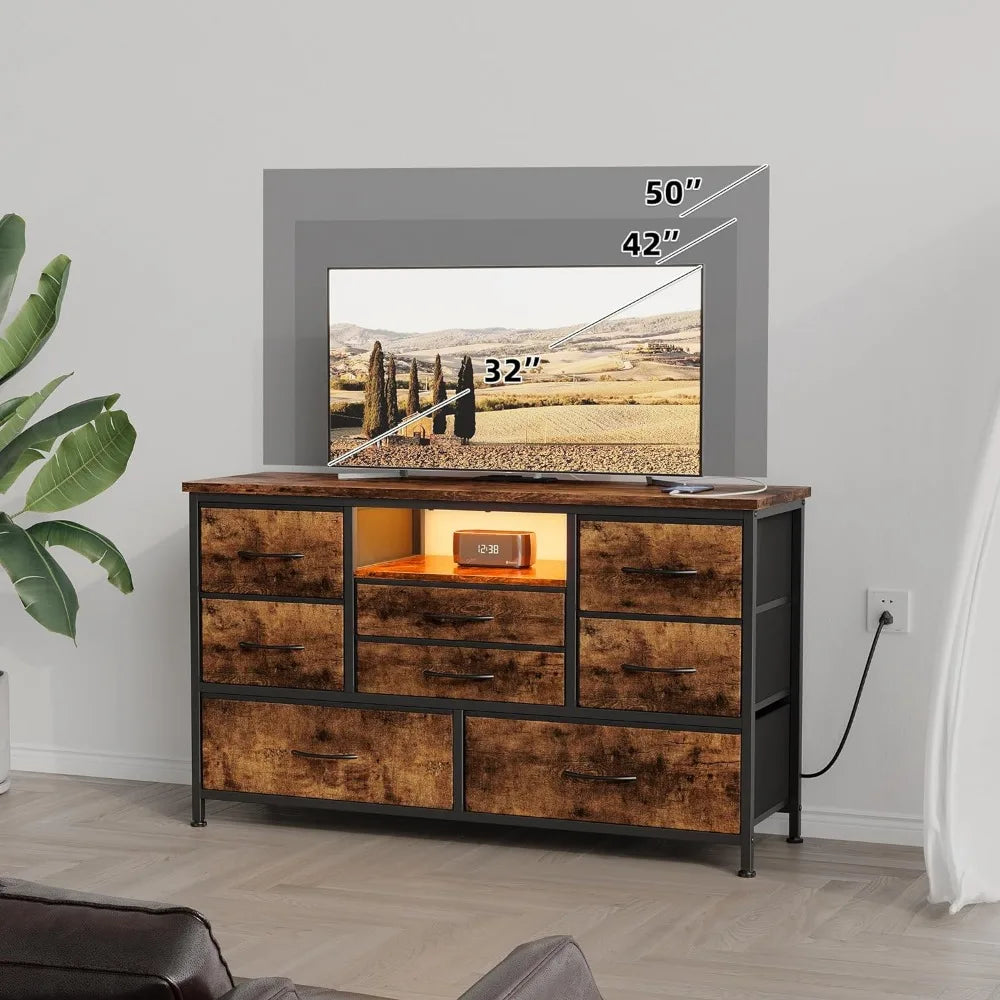 8 Dresser TV Stand  Dresser for Bedroom, Wide Console Table