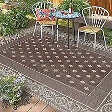 Reversible Plastic Rugs,Rugs for Patio, Living Room, Camping