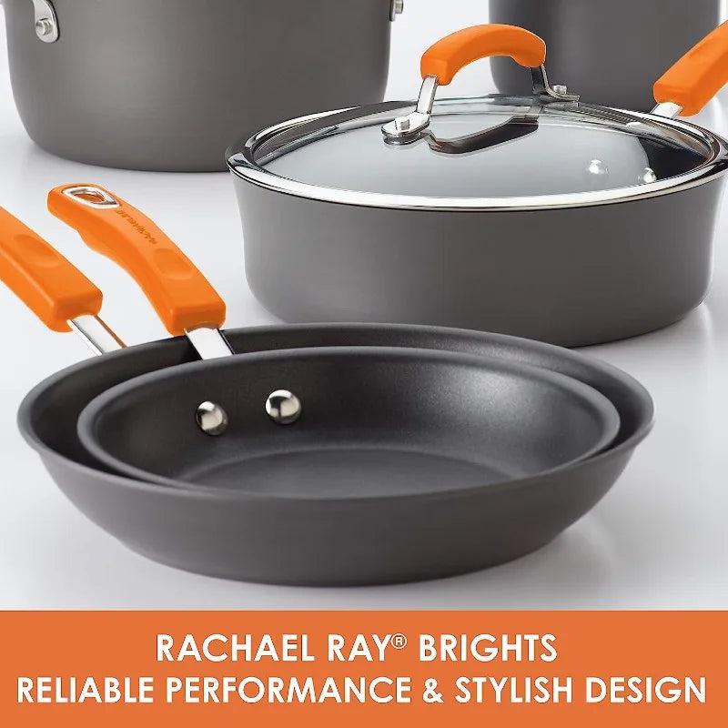 Aluminum Nonstick Cookware Set with Glass Lids