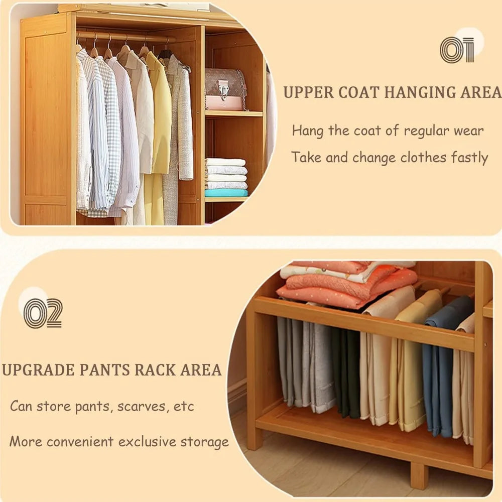 Wardrobe Storage Cabinet Clothing Home Furniture